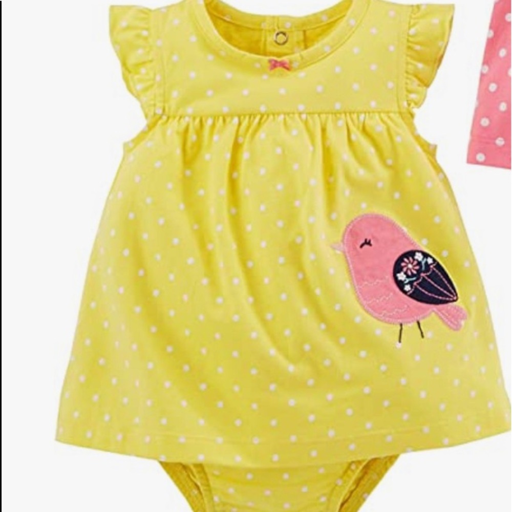 Baby DRESS YELLOW BIRD SIZE 3-6 months